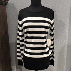 Black and White Striped Knit Sweater. New, and stretchy.